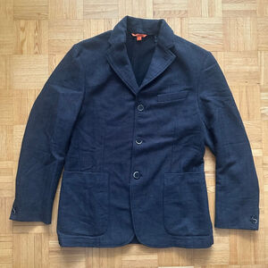 Barena Venezia Men's Wool Flannel Blazer Charcoal Size 48